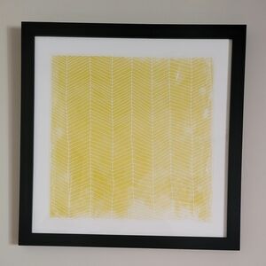Yellow Geometric Wall Art in Black Frame